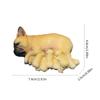 Nurturing Dog Miniature Nursing Mom French Dog and Baby Puppies Resins Figurine for Home Tabletop Shelf Display Ornament