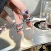 Nine Purple Isolation Purple Zircon Brushed Open Ring Female Niche Design Advanced Personality Light Luxury Ring