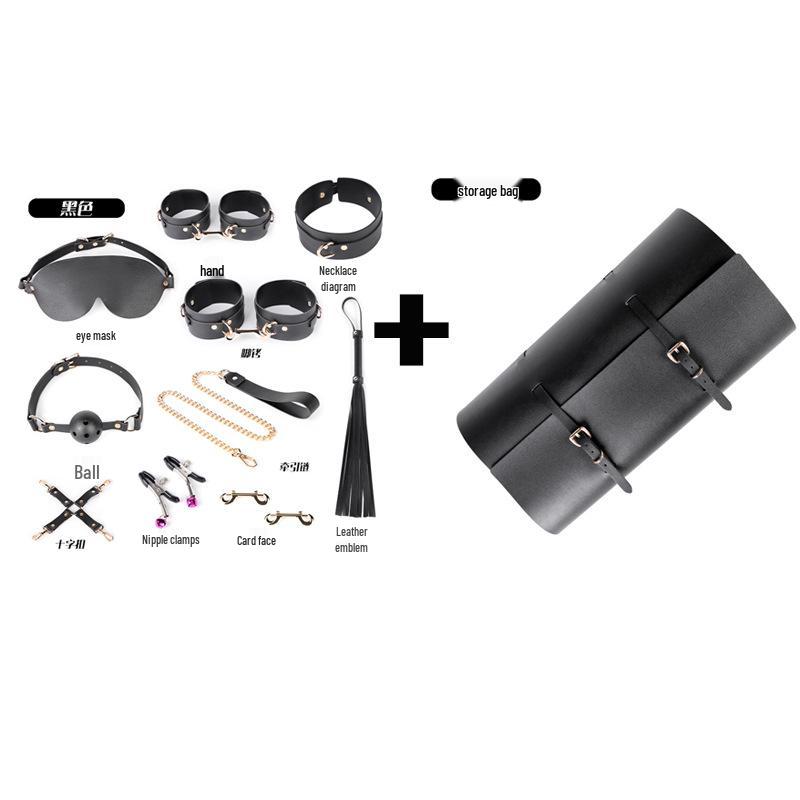 Intimate 10-Piece BDSM Set: Ball Gag, Whip, Handcuffs, Foot Cuffs, and Eye Mask