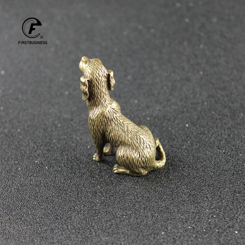 Copper Dog Big Figurines Interior Home Decor Furnishings Handmade Solid Brass Animal Statue Decrations Car Ornament Craft