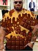Tropischer Gorilla Wassermelone Grafik Herren T-Shirts Lustiger Tierprint Streetwear Oversized Lässig Sommer T-Shirt Mode Oberteil Kleidung