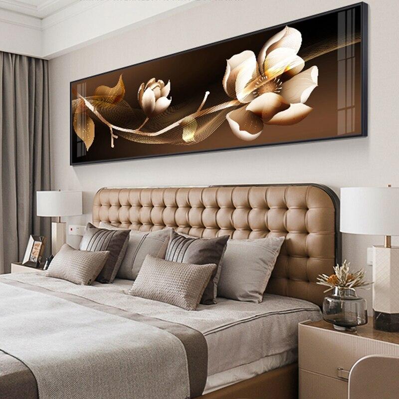 Modern Light Luxury Decorative Painting Black Gold Rose Flower Butterfly Abstract Wall Art Poster Home Living Room Bedroom Decoration