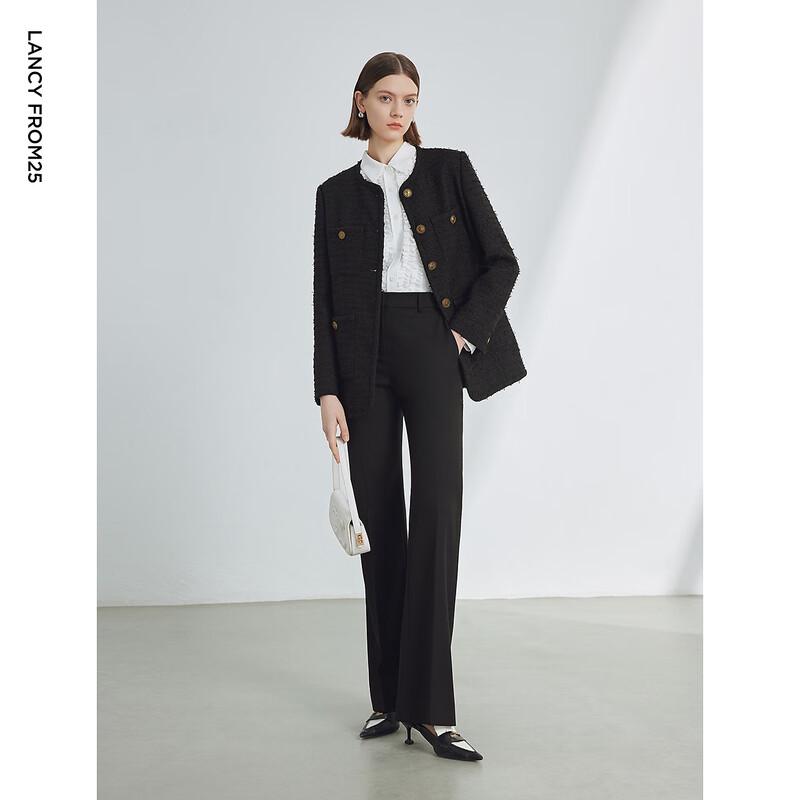 LANCY Women's Stylish Retro Textured Cropped Jacket