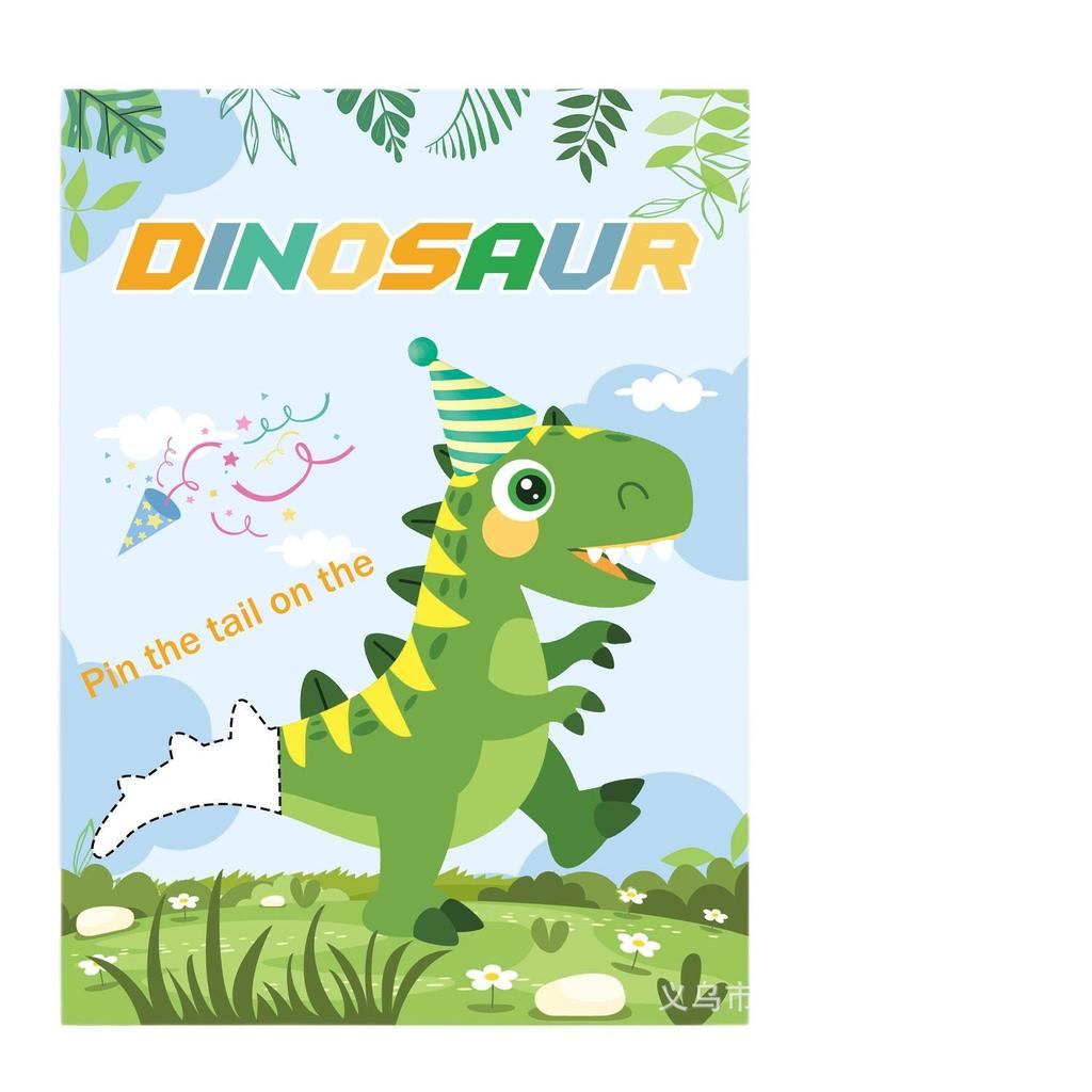 Dinosaur Unicorn Muscle Male Theme Party Supplies Blindfolded Game Poster Fun Game Poster