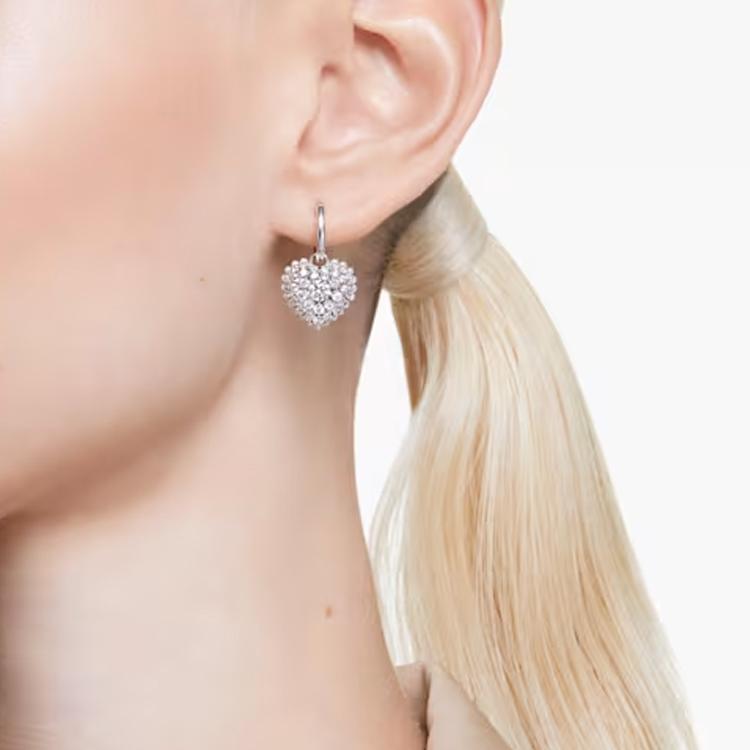 Swarovski Water Drop Heart Pendant Earrings Women earrings Silver 5684384