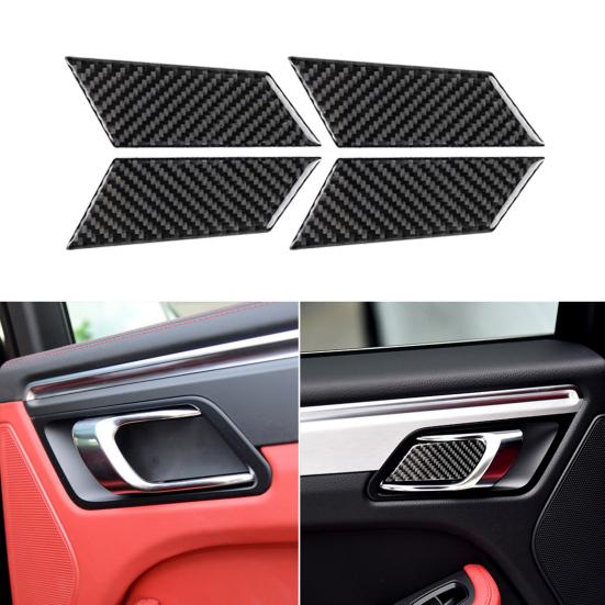 Real Carbon Fiber Inner Door Handle Switch Cover Trim Fit for Porsche Macan Real Carbon Fiber Inner Door Handle Switch Cover Trim Fit for Porsche Macan