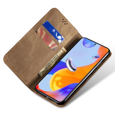 For Xiaomi Poco F7 Ultra 5G/Redmi K80 Pro 5G Case Jeans Cloth Texture Anti-Scratch Leather Stand Phone Cover