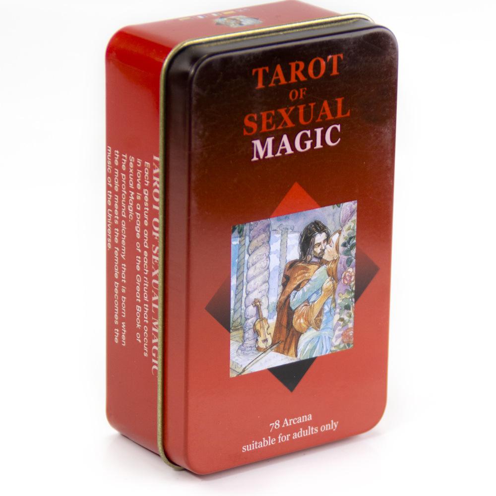 10.3*6cm Tarot of Sexual Magic Deck in A Tin Box Gilded Edge for Fortune Telling Game 78Pcs Cards