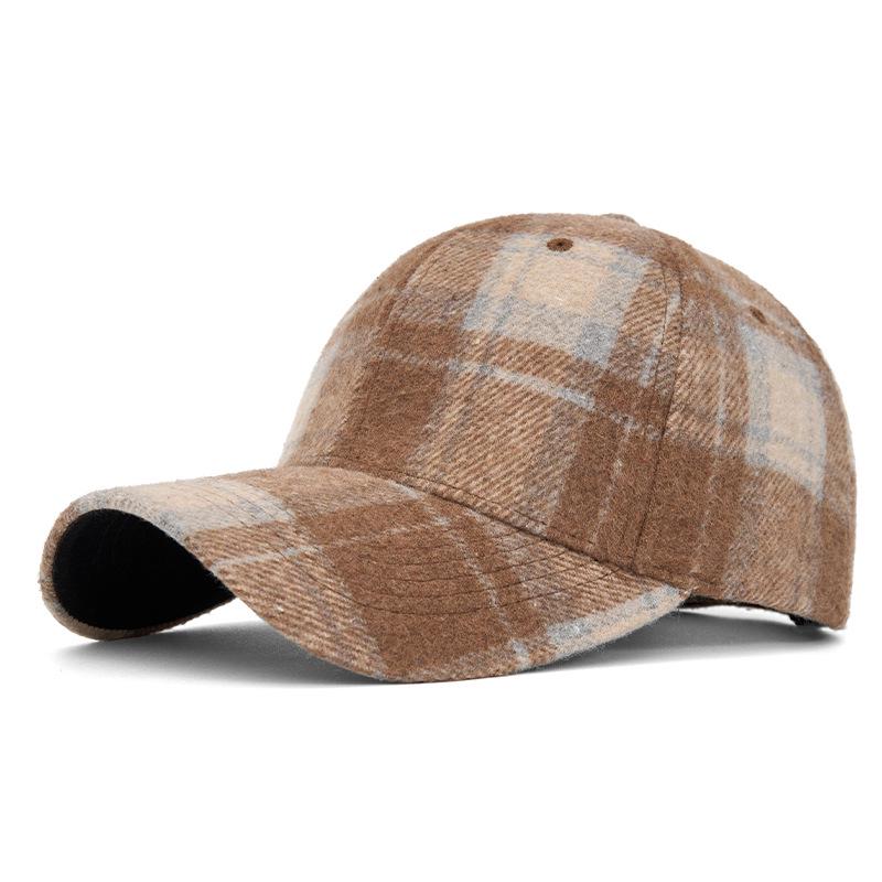 

Unisex Autumn/Winter Classic Plaid Baseball Cap - Hard Top Duckbill Sun Hat Adjustable