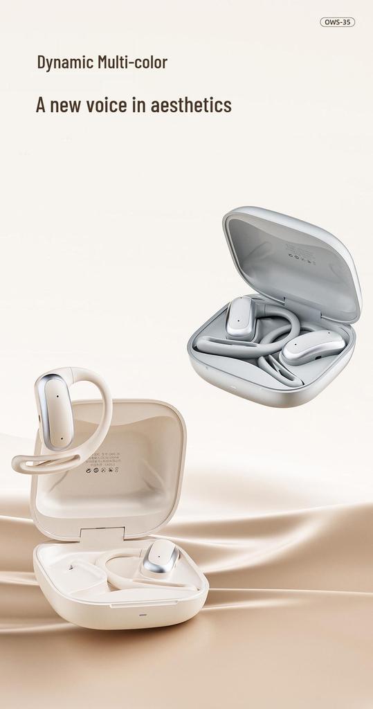 Newman OWS-35 Bluetooth Open-ear Clip-on Earbuds with Long Battery Life for Running.
