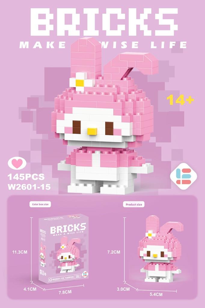 Pikachu Stitch Hello Kitty Snow White Lotso Building Blockswith Cartoon Characters For Kids Educational Playset