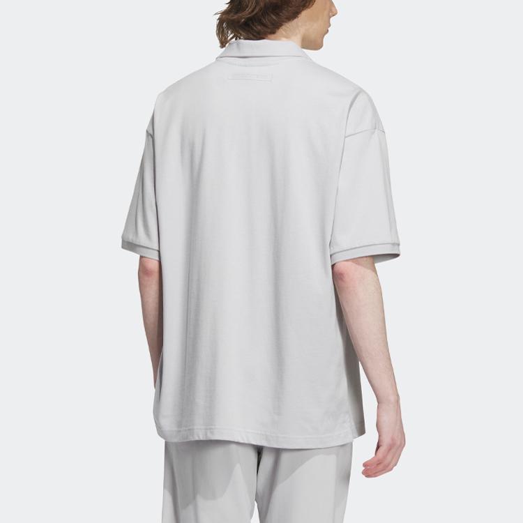 New Adidas Polo Shirt Men's Solid Light Gray IP3980
