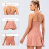 With Chest Pad Nude Feel Sling Yoga Tennis Skirt Stretch Quick-Drying Golf Exercise Skirt Pocket Fitness Two-piece Set Pack
