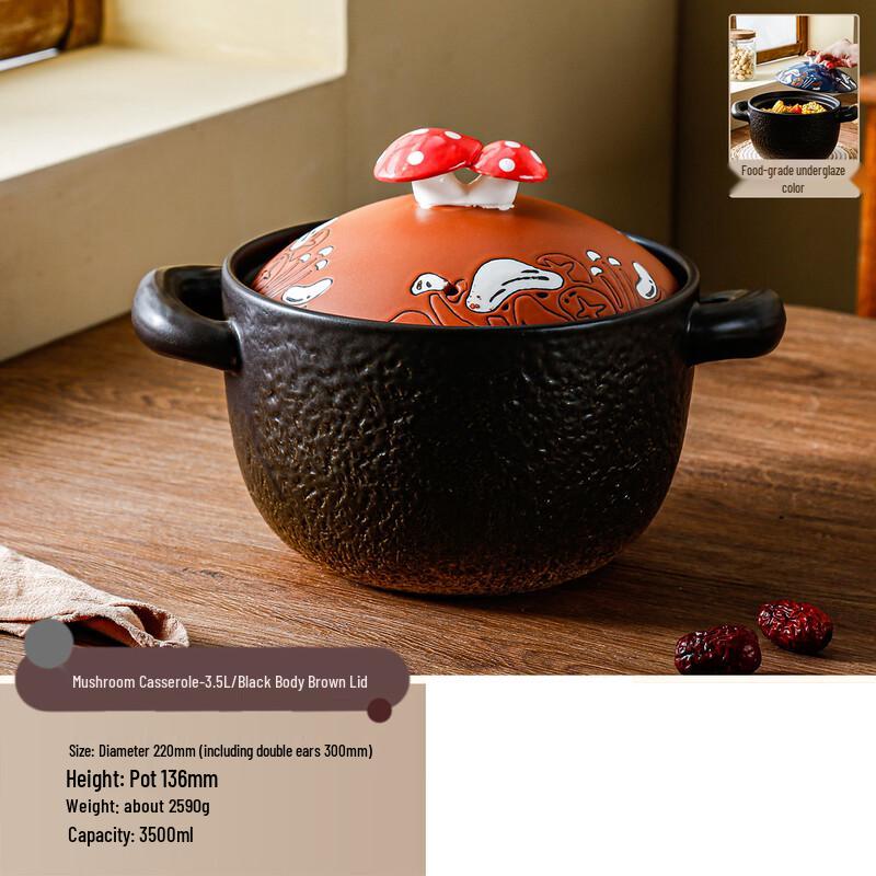 ZISIZ Hand-Painted Heat-Resistant Casserole Pot