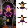 Crashing Witch Into Tree Halloween Decoration with LED Light Outdoor Lighted Flying Witch for Tree Yard Patio Porch Decoration
