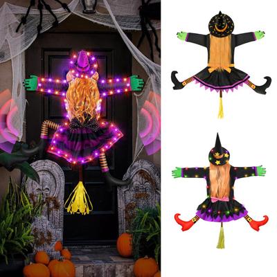 Hexe stürzt in Baum Halloween Dekoration mit LED-Licht Außen Beleuchtet Fliegend