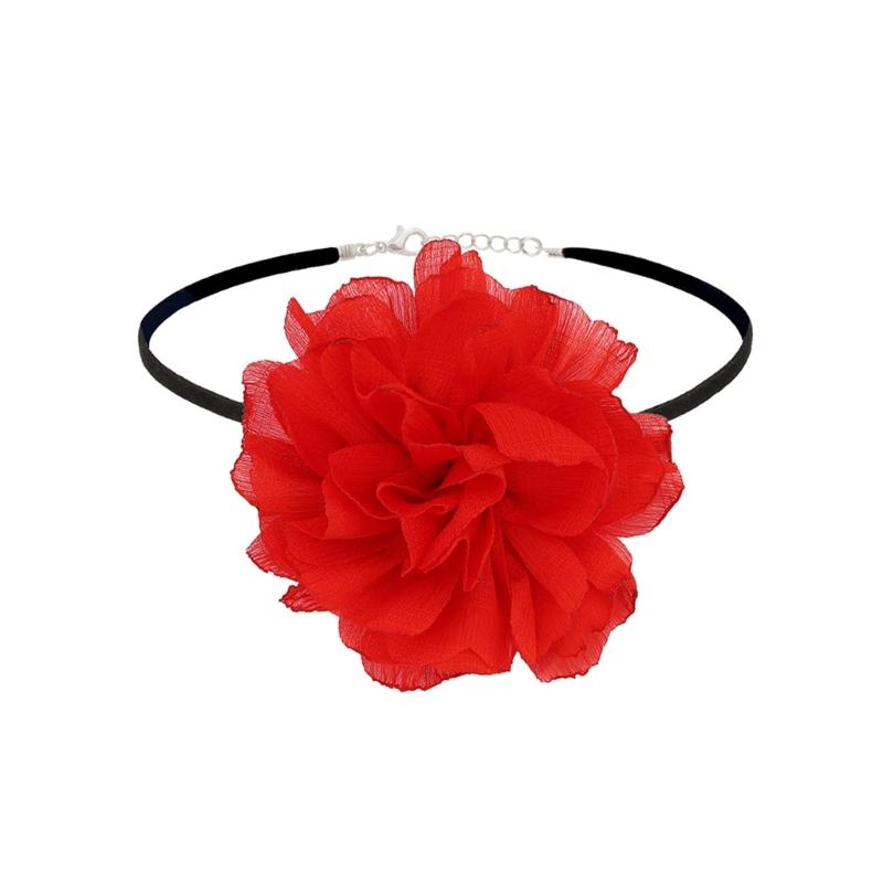Flower Choker Necklace Soft Korean-Velvet Material Flower Choker Flower Choker Cloth Accessories for Women Teen Girls