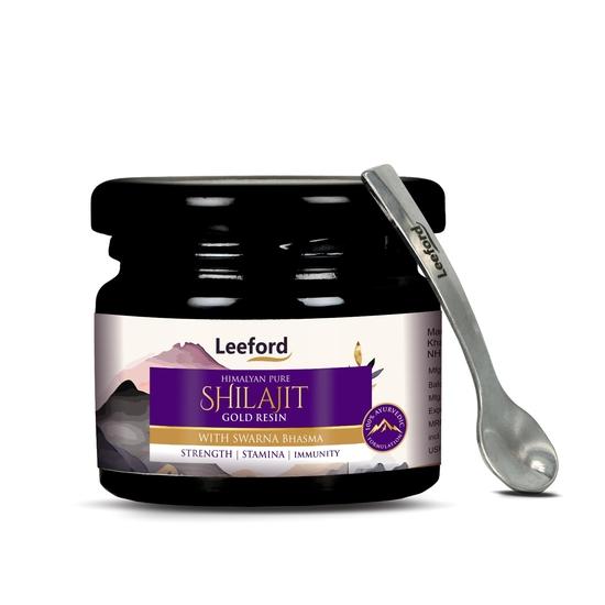 

Leeford Shilajit/Shilajeet Gold Resin for Men & Women (20g) with Swarna Bhasma – Helpful for Strength, Stamina & Boost Energy