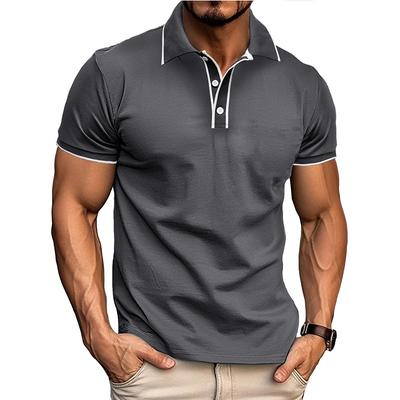 Herren Poloshirts mit Reversknöpfen, kurzärmelig, einfarbig, reguläre Passform, sportlich, lässig, für den Sommer