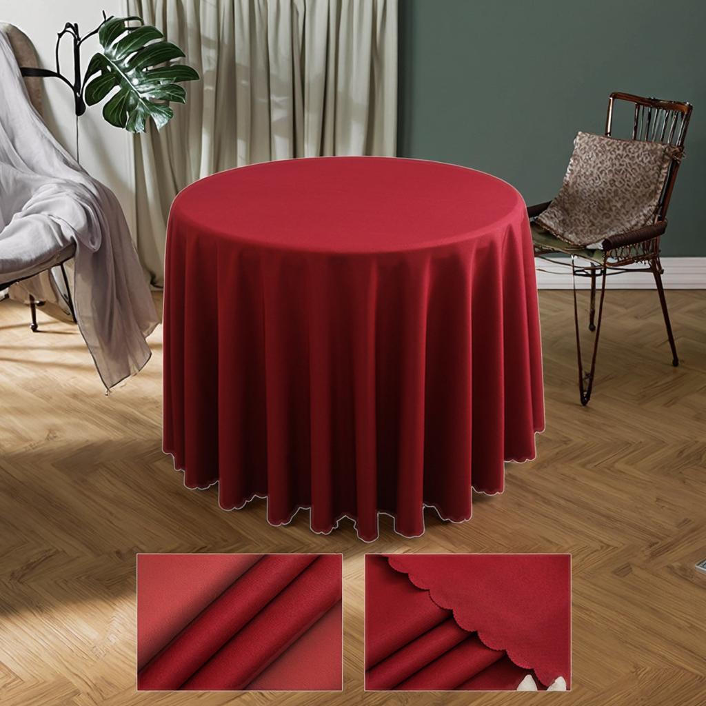 Gold 120 Inch Durable Modern Table Cover 180 Gsm Polyester Fabric Round for Events Weddings Outdoor Use