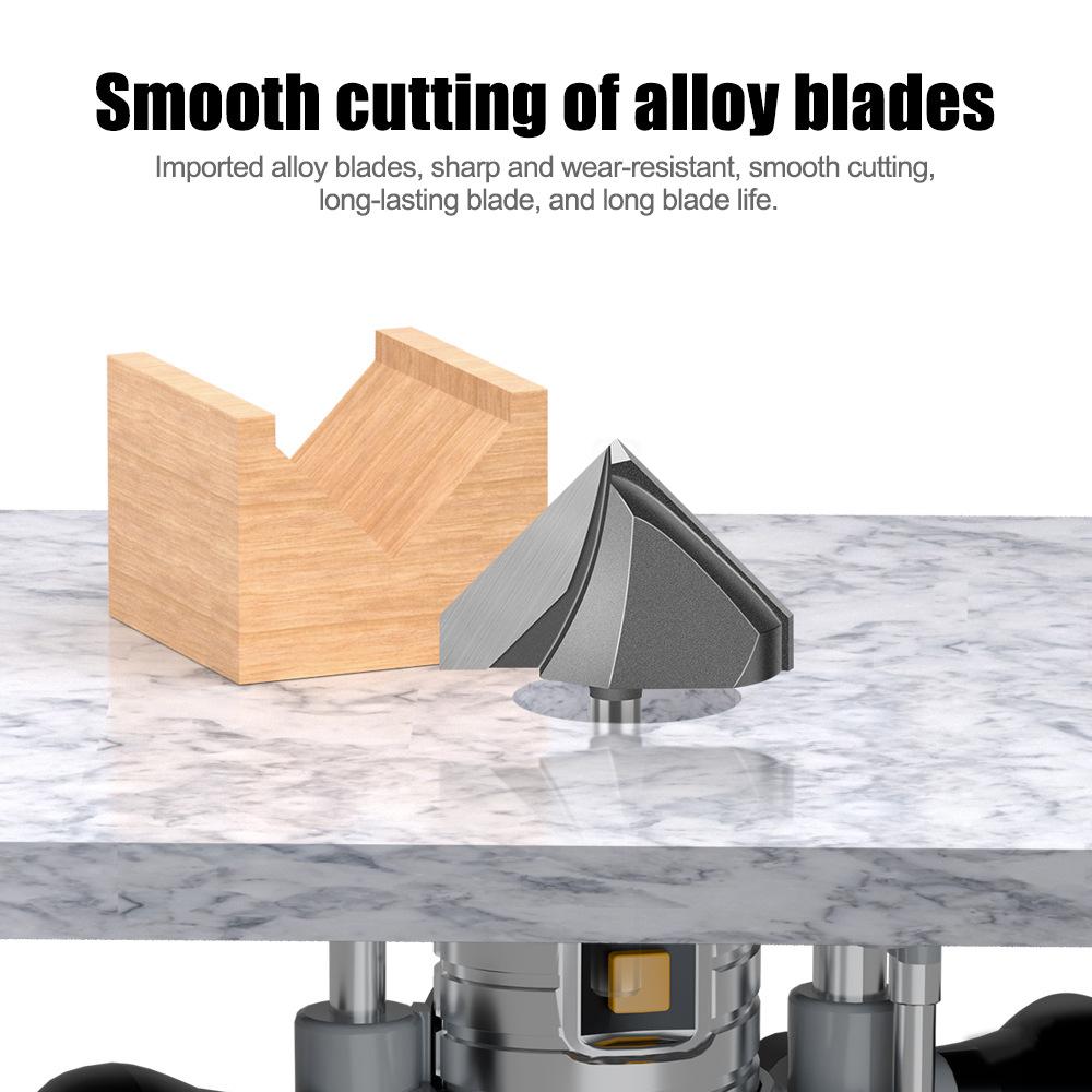 90 Degree V-knife Woodworking Milling Cutter Trimming Machine Head Aluminum Plastic Plate Slotting Integrated Wall Folding Knife Engraving Machine