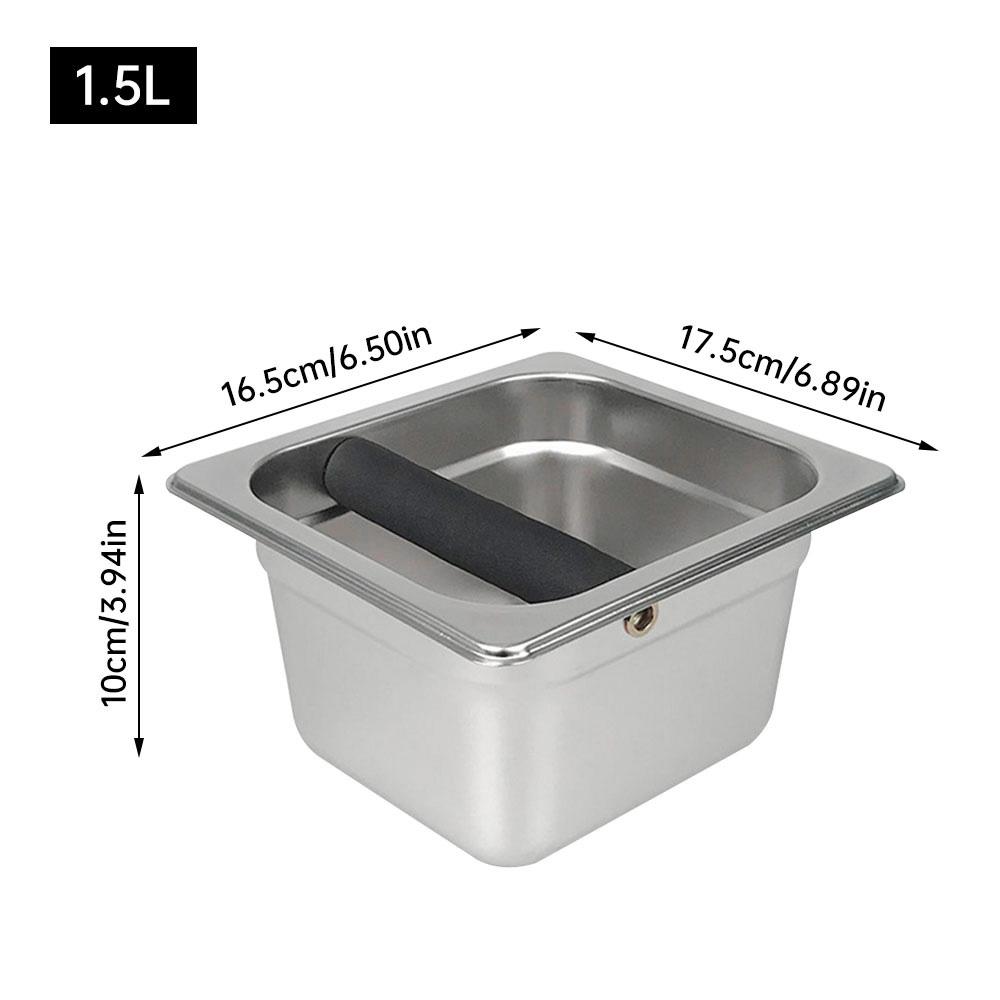 Coffee Knock Box Stainless Steel Espresso Knock Pot for Espresso Coffee Grounds Anti-slip Espresso Dump Bin Grind Waste Bin