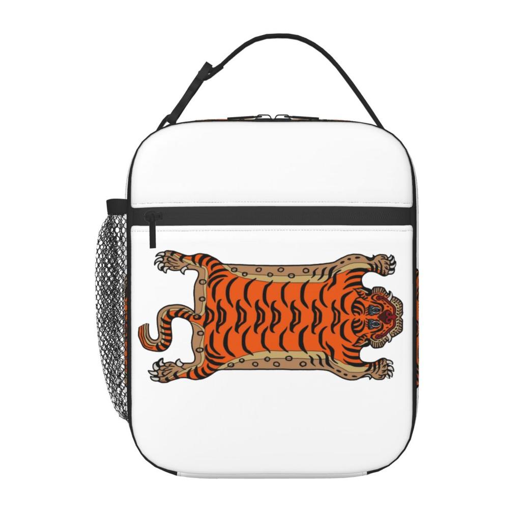 Tibetan Tiger Rug Insulated Lunch Bag for Women Kids Portable Food Boxes Thermal Lunch Box Tote