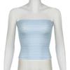 Strapless Women Tube Tops Cropped Off Shoulder Backless Short Tank Summer Party Club Stripedsolid Mini Vest 2024 New