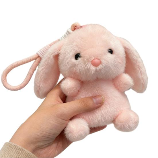 Bag Pendant Cartoon Animal Doll Plush Charm Keychain with Lanyard Soft Fluffy Texture Stress Relief Table Companion