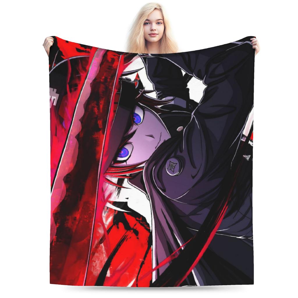 Eito HUNDRED LINE Knitted Blankets Flannel Last Defense Academy Lightweight Throw Blankets for Outdoor Travel Bedspread