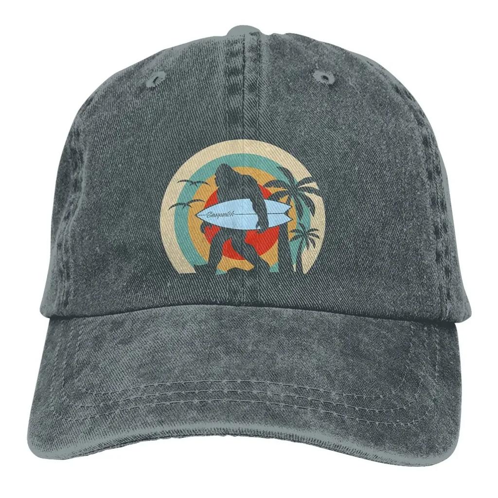Casquette d'été Visière Pare-soleil Surf Drôle Surf Classique Hip Hop Casquettes Bigfoot Sasquatch Chapeau de Cowboy Casquettes Trucker à Visière Casquettes de Papa