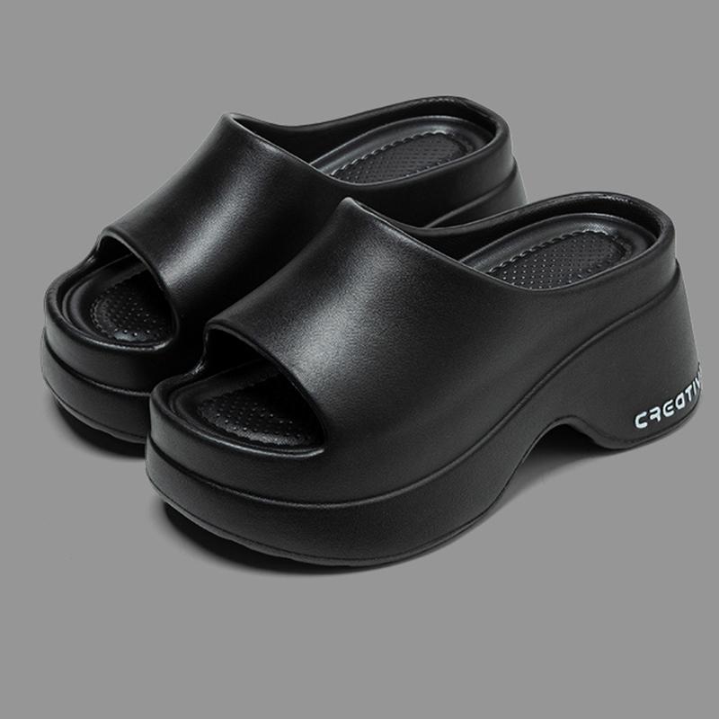 Elegant Platform Wedge Heel Sandals Women Summer Soft Lightweight EVA Beach Slippers Woman's Thick Bottom Slippers