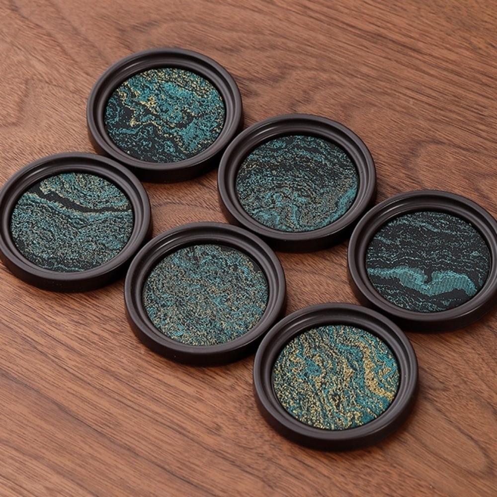 Anti-scalding Cloth Coaster Set Chinese Style Tea Cup Holder Tray Heat Insulation Mat  Home Use