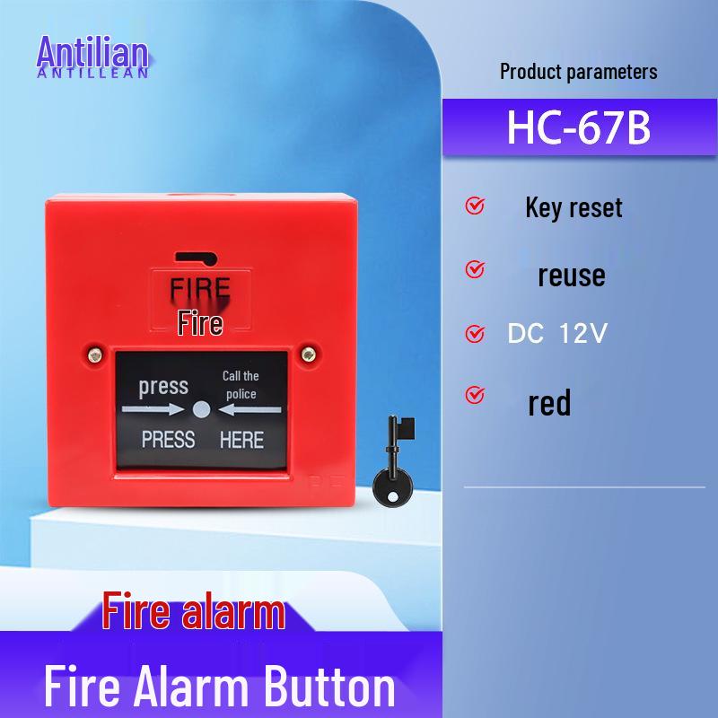 Grüne & Rote Hydranten-Alarmtafel mit manuellem Schlüsselschalter – Industrielle & Heimnutzung