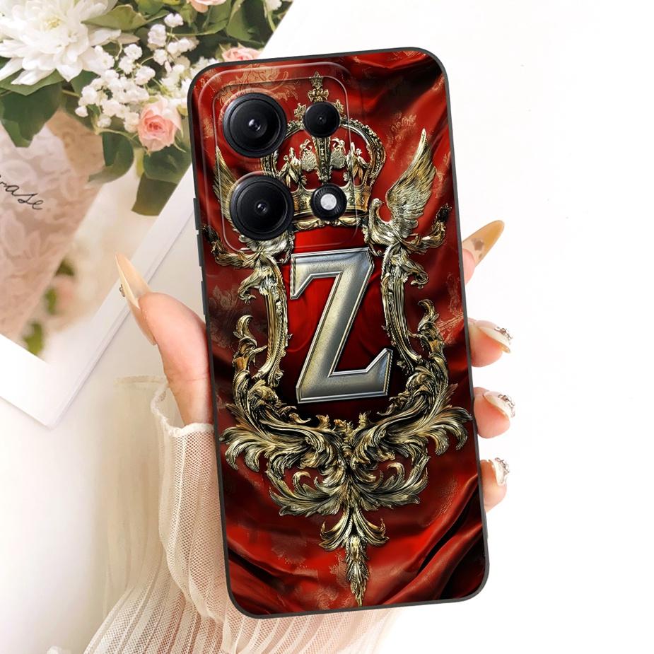 Für Xiaomi Redmi Note 14S Hülle Niedliche Krone Buchstaben Abdeckung Stoßfest Weiches TPU Handyhüllen Für Xiaomi Redmi Note 14S Note14S Fundas