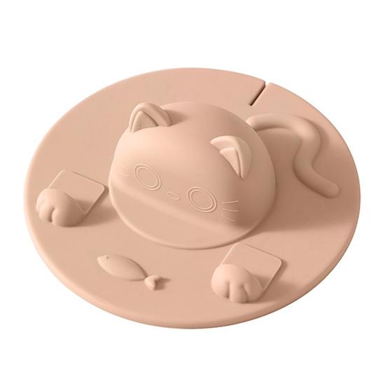 Silikon Fincan Kapağı Isıya Dayanıklı Kaymaz Kedi Başlı Tasarım Fincan Yalıtıcı Kapak Çay Poşeti Tutuculu Bulaşık Makinesinde Yıkanabilir Kahve Sütlü Çay İçin Fincan Kapağı