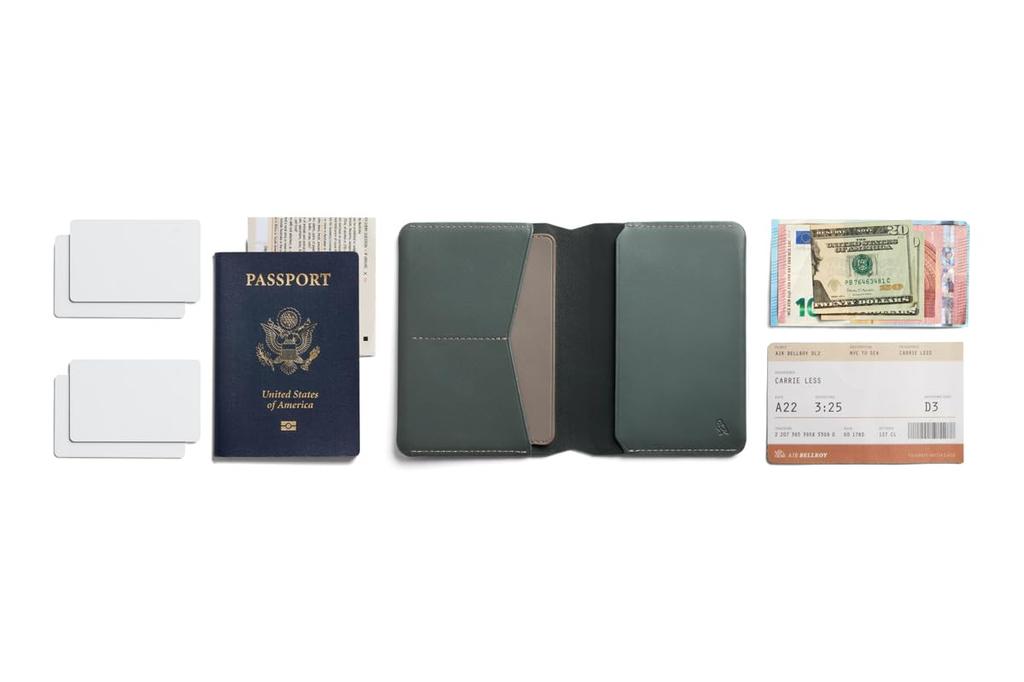 Bellroy Passport Cover Slim Passport Case Travel Wallet with Card Slots and Travel Document Storage Everglade -