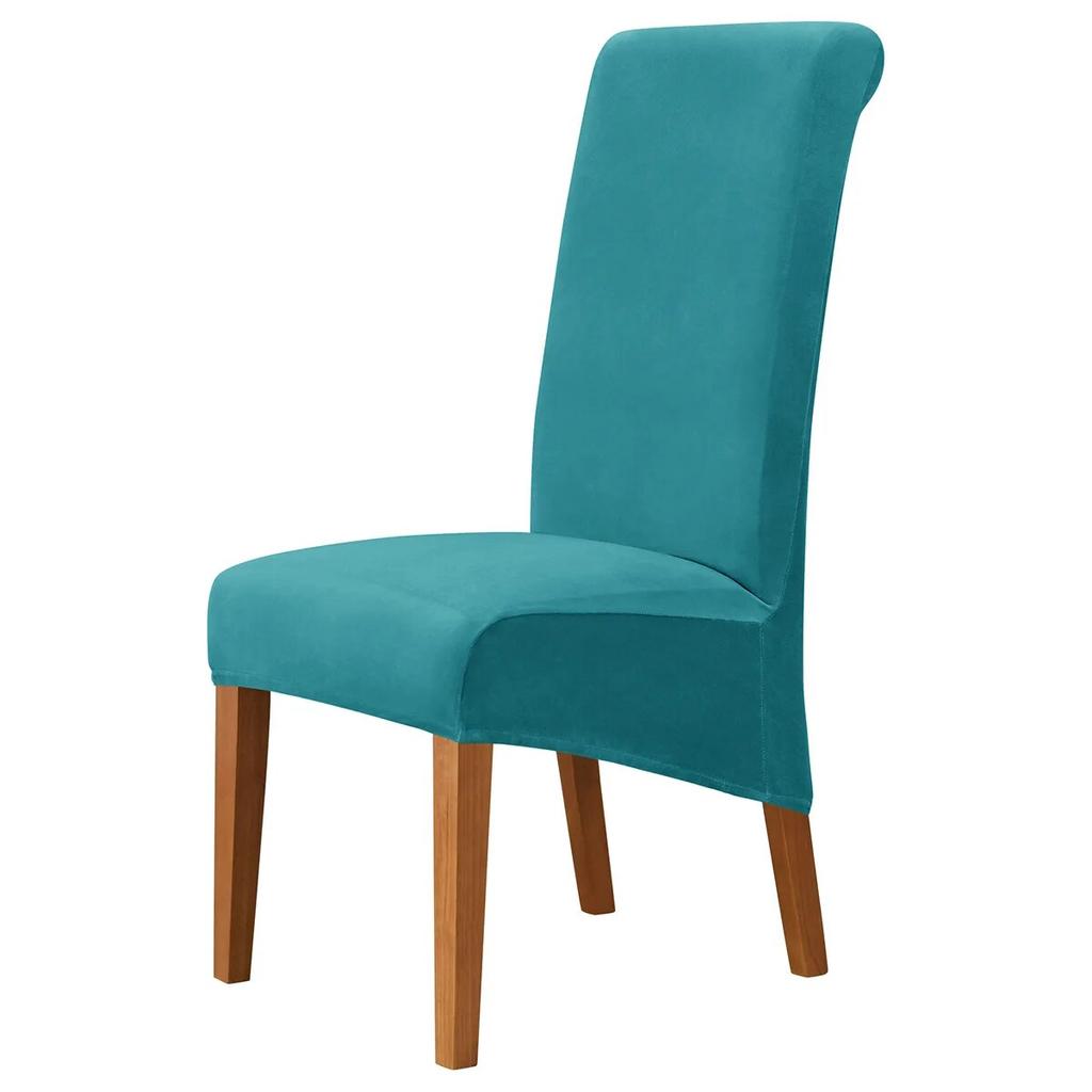High Back & Universal Velvet Chair Cover Stretch Soft Chair Covers for Dining Room Wedding Hotel Home Decor Seat Case M XL Size