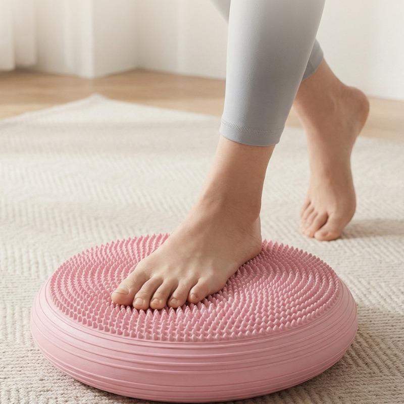 PVC Yoga Balance Pad with Inflatable Massage Cushion and Thickened Anti Burst Ball for Home Office Fitness Training