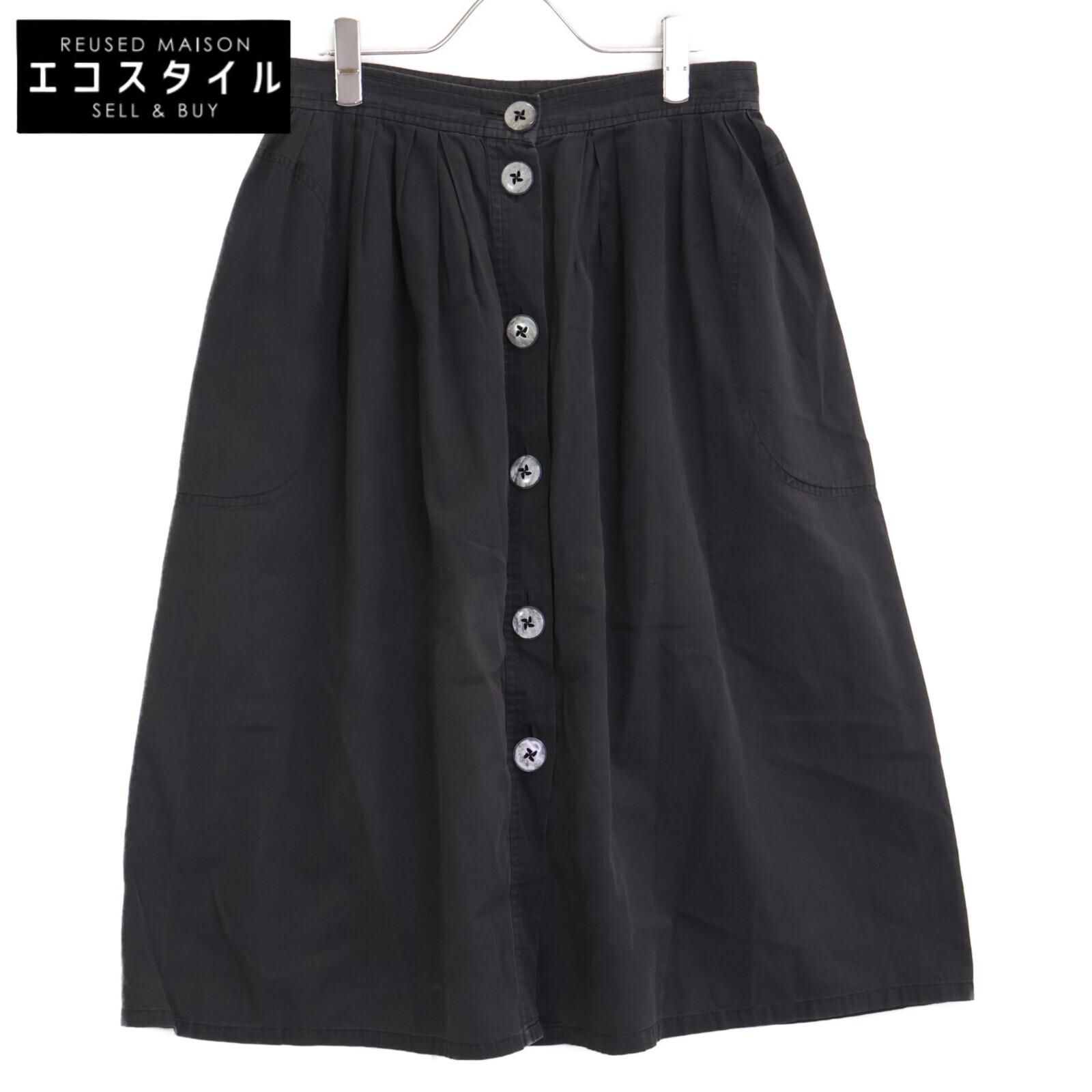 

Yves Saint-Laurent 80s French front button skirt 46 blackUsed