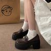 Fashion Autumn New Thick Heel Shoes Women's Fashion Round Head Deep Mouth Thick Sole Anti-slip Wear-resistant High Heels