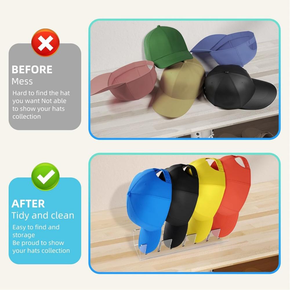 2Pcs Hat Stand For Baseball Caps Display Organizer For Bedroom, Closet, Shop