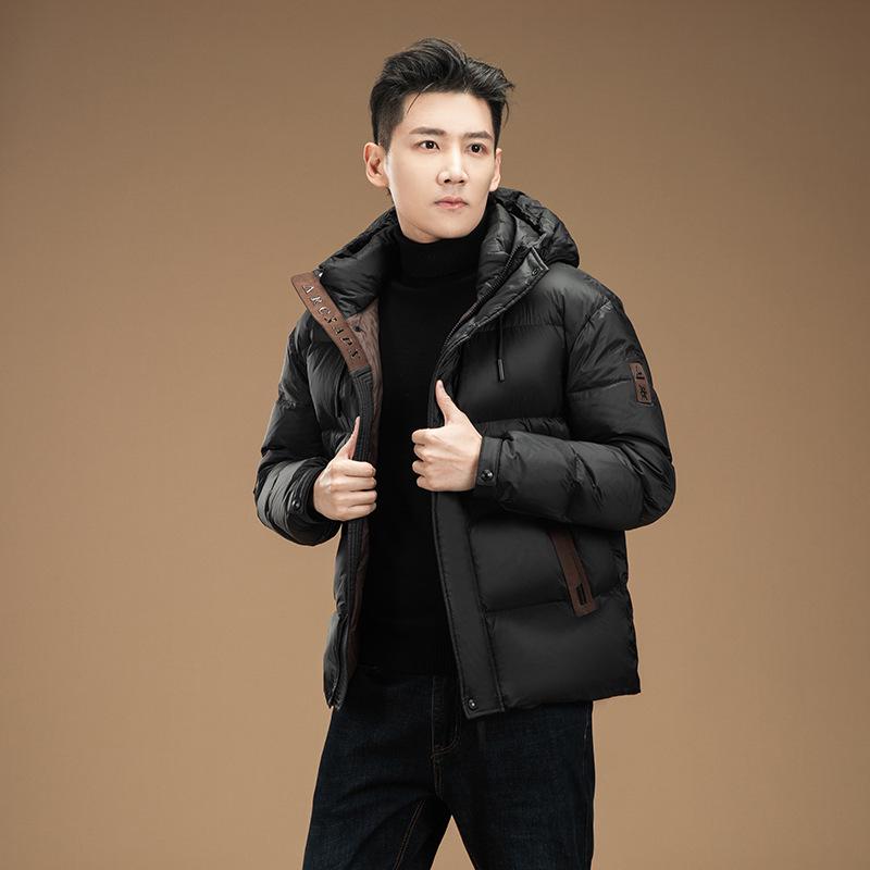 Men s Unisex Hooded Puffer Jacket - 2024 Winter Thickened Warm Outerwear Medium чёрный
