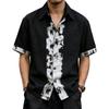 Mens Linen Short Sleeve Button Down Shirt Casual Loose Fit Collared Vintage Style Summer Top for Everyday Wear