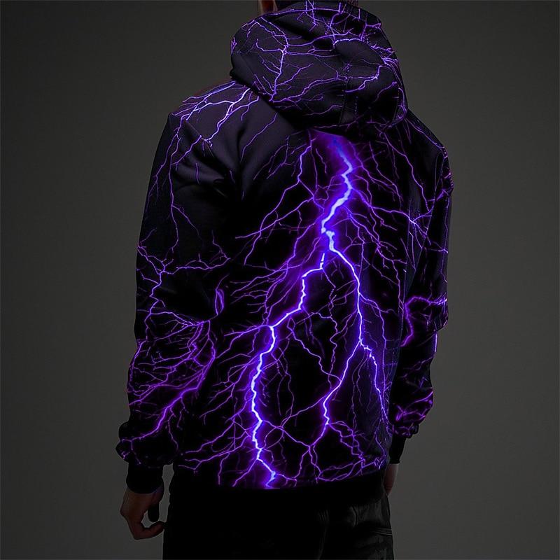 Men's Graphic Lightening Hoodie Hoodies Sweatshirt Fashion Daily Basic Casual Long Sleeve Hooded