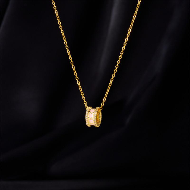 Simple Round Butterfly Zircon Pendant Necklace Stainless Steel Fashion Geometric Choker Jewelry Party Gifts For Women Girls