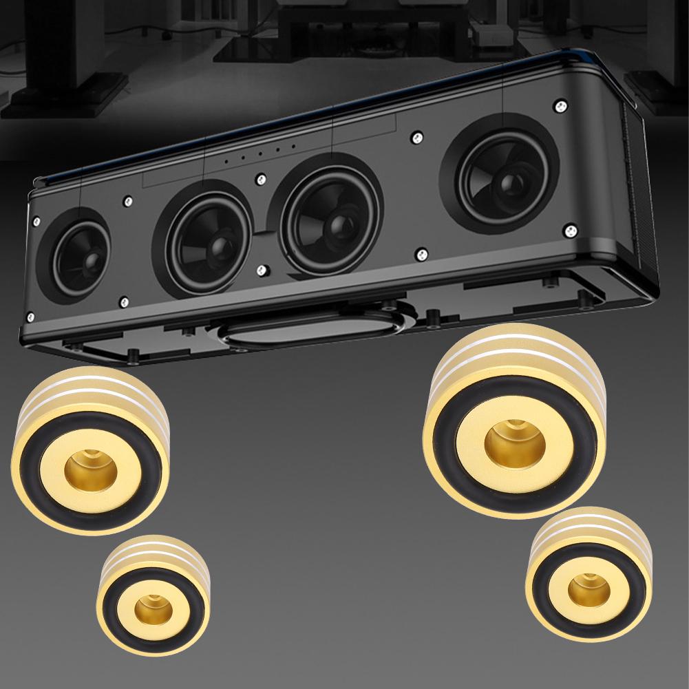 4PCS Audio Isolators Amplifier Shock Absorber Aluminum Alloy Vibration Damper Floor Protector Non-Slip for Speakers CD Amplifier nero