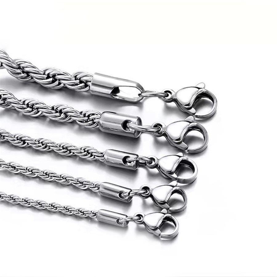 

Мужское персонализированное модное витое ожерелье в корейском стиле - ювелирные изделия из нержавеющей стали в стиле хип-хоп 55cm length