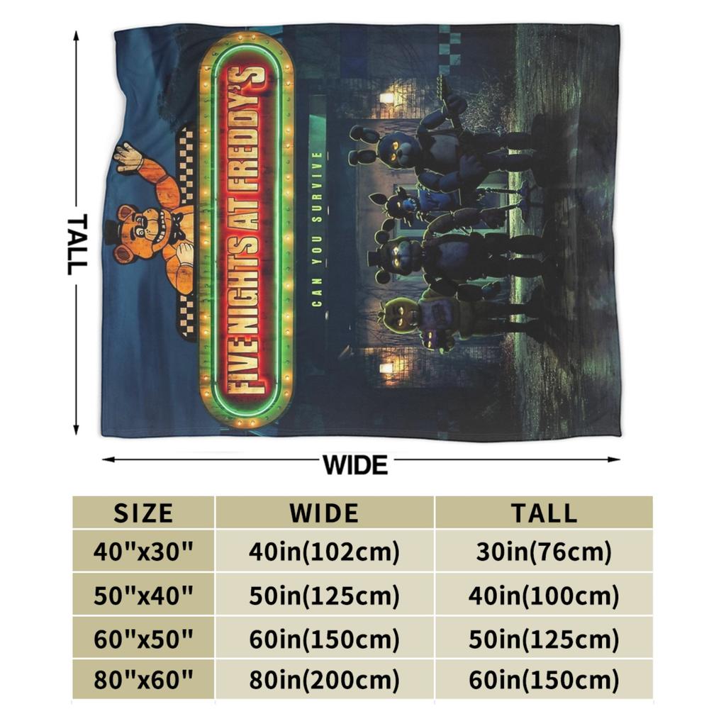 Super Soft FNAF At Freddys Throw Blanket Premium Flannel Fleece Lightweight Fnaf Game Bed Blanket Cozy Warm Blankets All Season