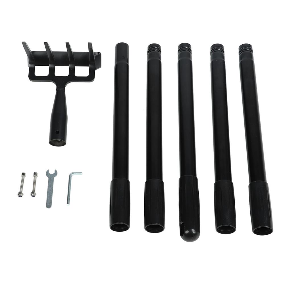 Weeding Rake Adjustable Length Stainless Steel Ergonomic Handle Hand Rake Garden Tool for